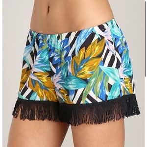 Show Me Your Mumu Froggy Fringe Shorts in Birds of Paradise - Sz M